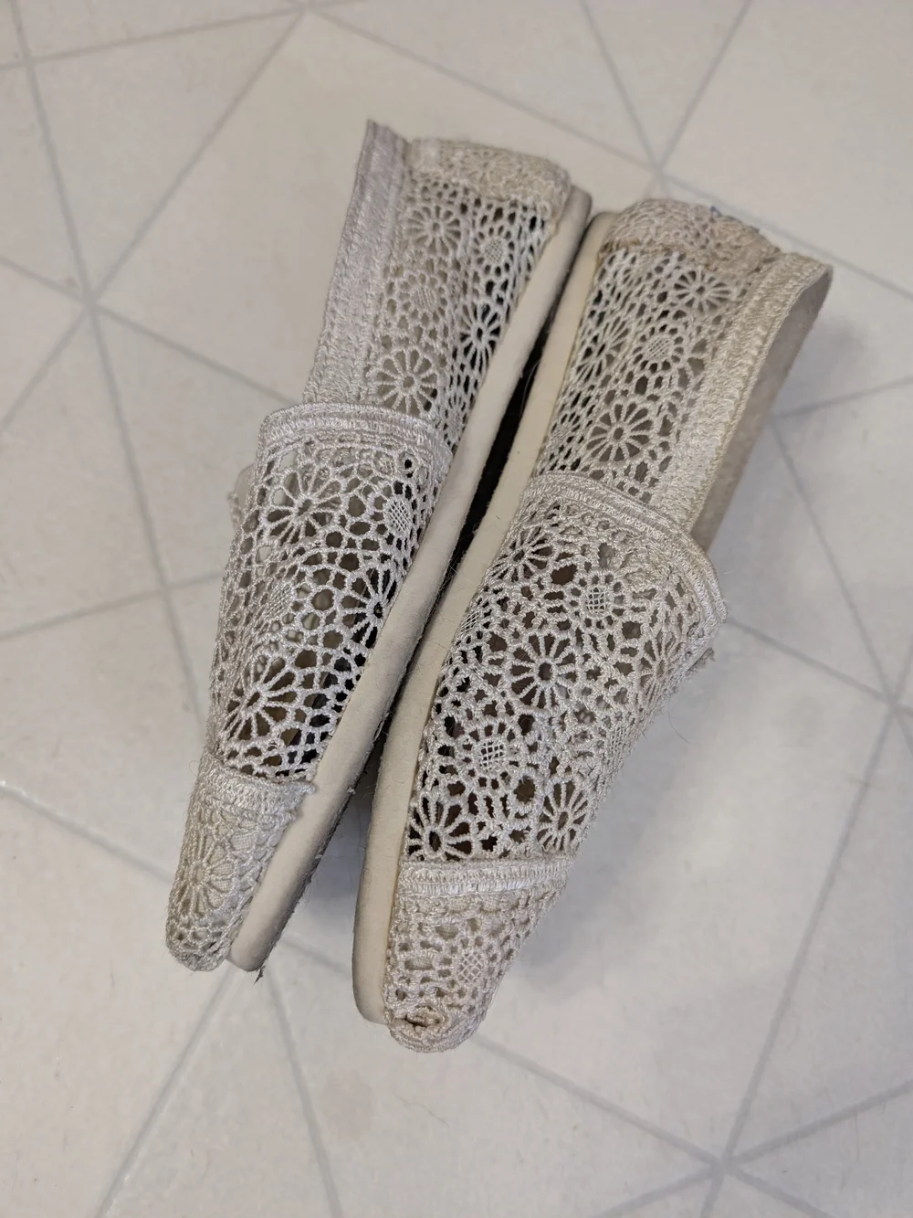 TOMS Women's Crochet Slip-On Shoes - Ivory